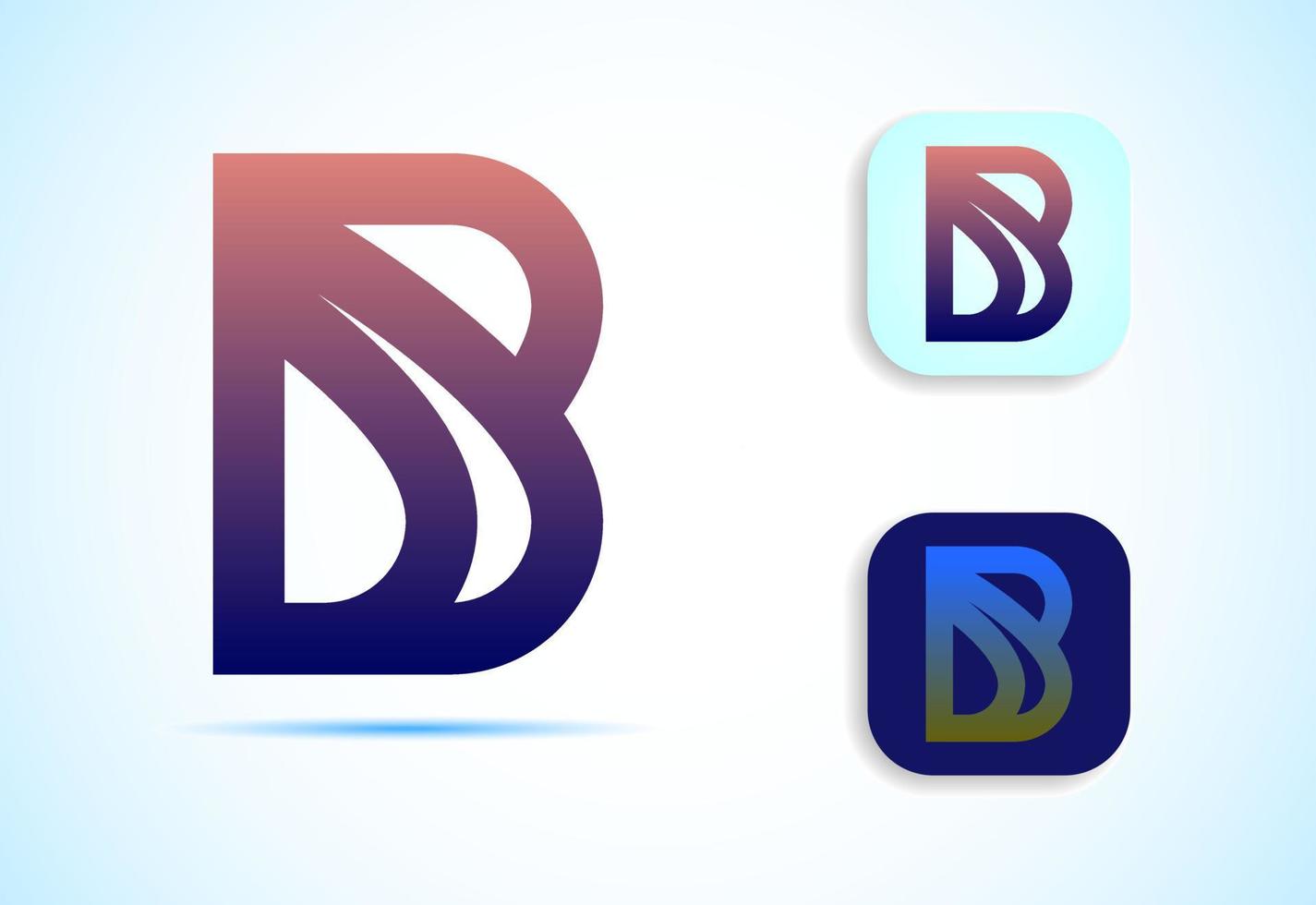abstrakt Initiale Alphabet b Logo Design. Mehrfarbig Gradient Brief Symbol Vektor Illustration.