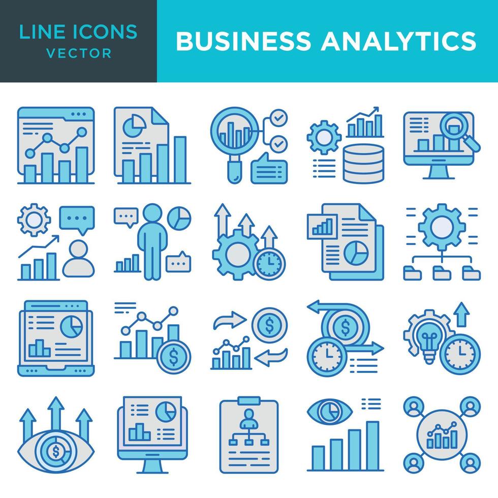 företag analys ikoner vektor