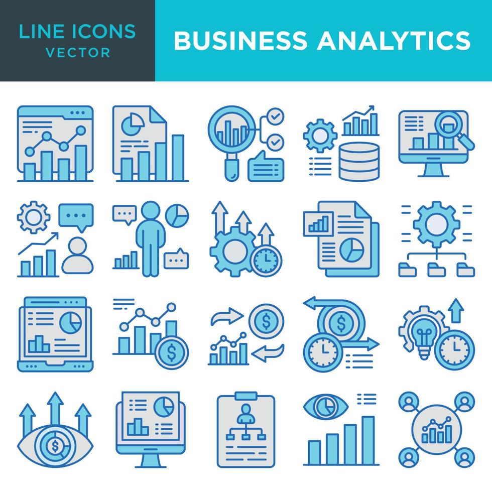 Geschäft Analytik Symbole Vektor