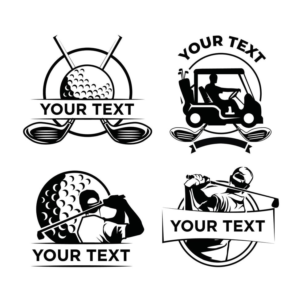 Golf Logo Design, Golf Silhouette Vorlage, Golf Emblem Abzeichen vektor