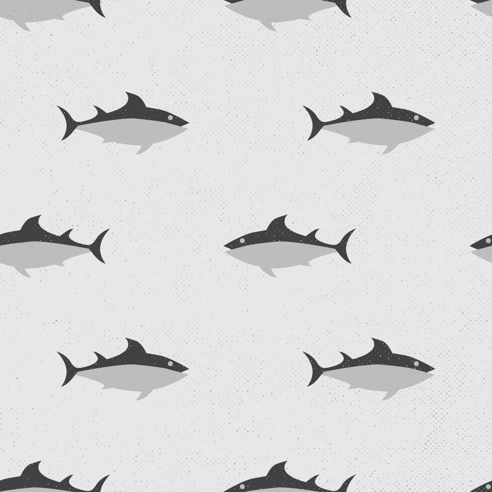 tonfisk fisk sömlös mönster med grunge bakgrund vektor