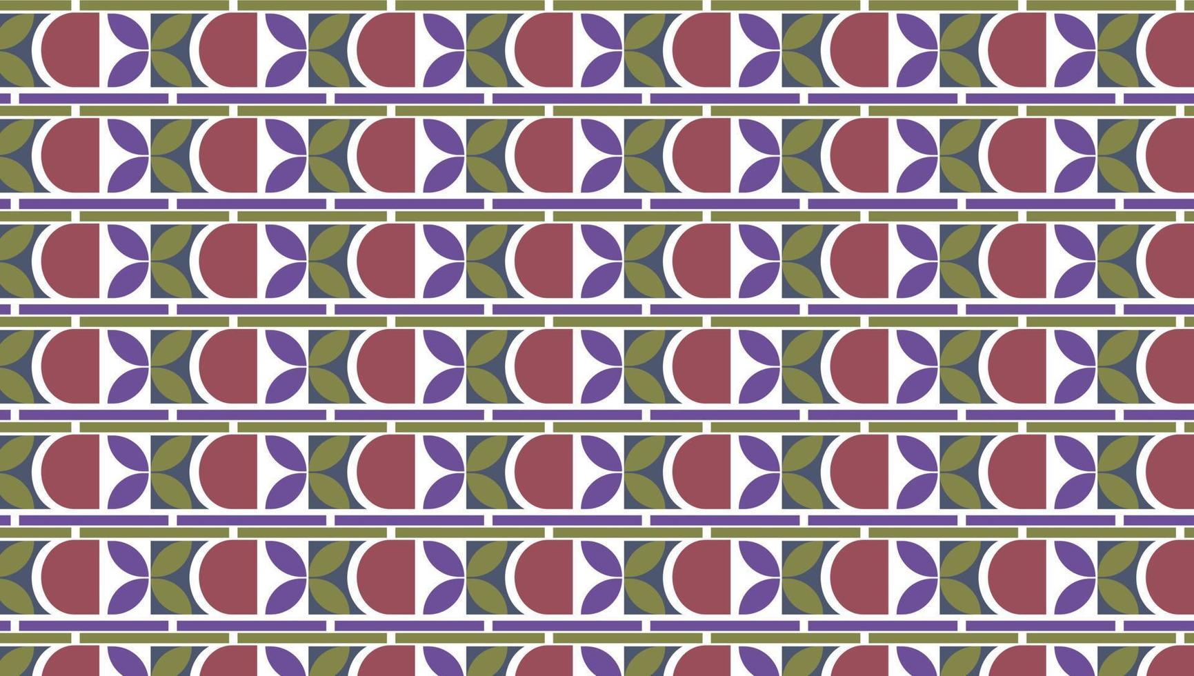 Hintergrund Jahrhundert geometrisch abstrakt Vektor nahtlos Muster mit einfach Formen und retro Farbe Palette. einfach Komposition zum Netz Design, Marke, Einladungen, Poster, Textil- und Hintergrund.