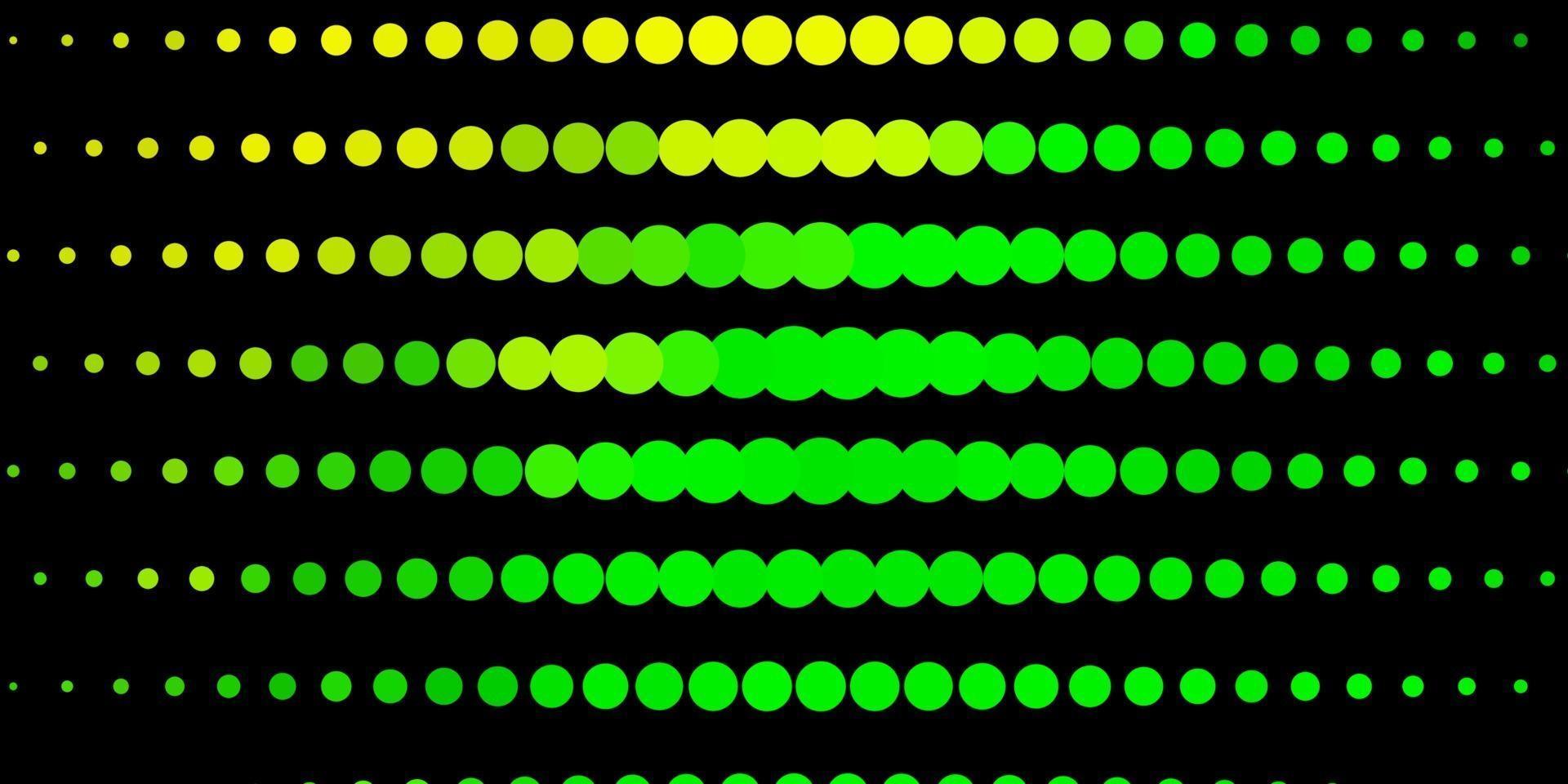 mörkgrön, gul vektorlayout med cirkelformer. vektor