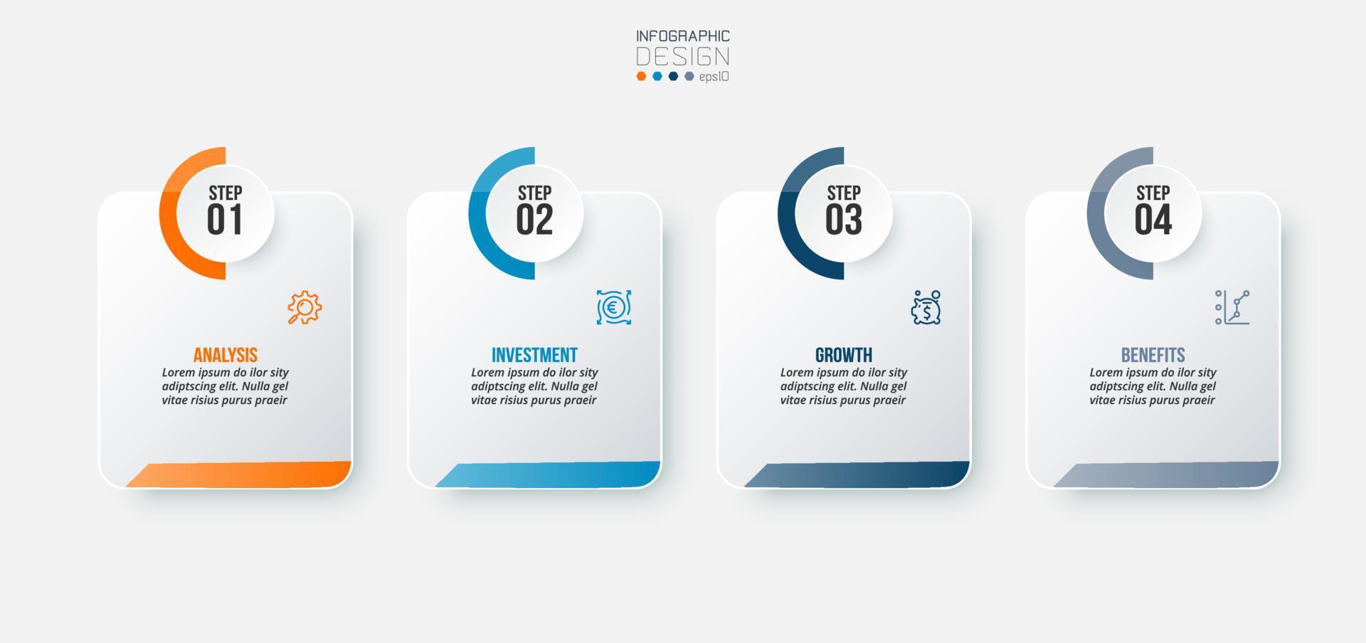 Infografik-Vorlage Geschäftskonzept mit Schritt. vektor