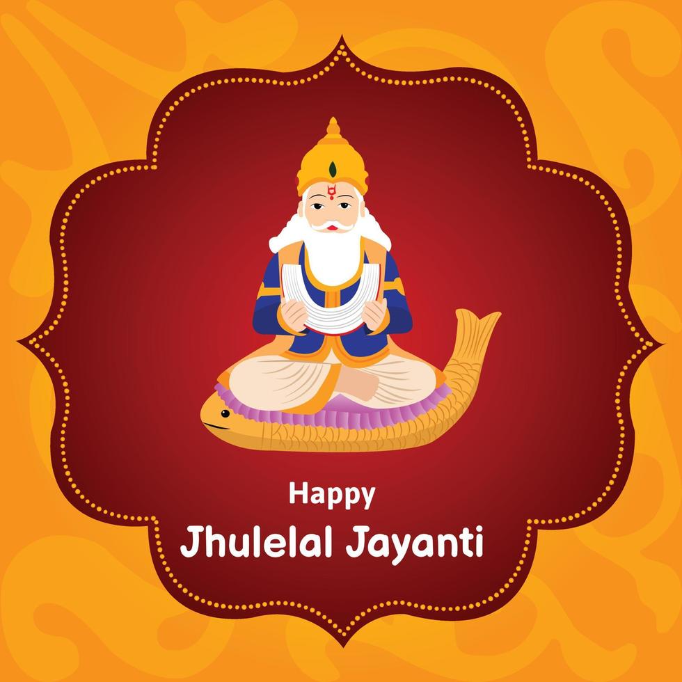 glücklich Cheti chand Jayanti jhulelal Jayanti Herr Cheti chand Vektor Illustration