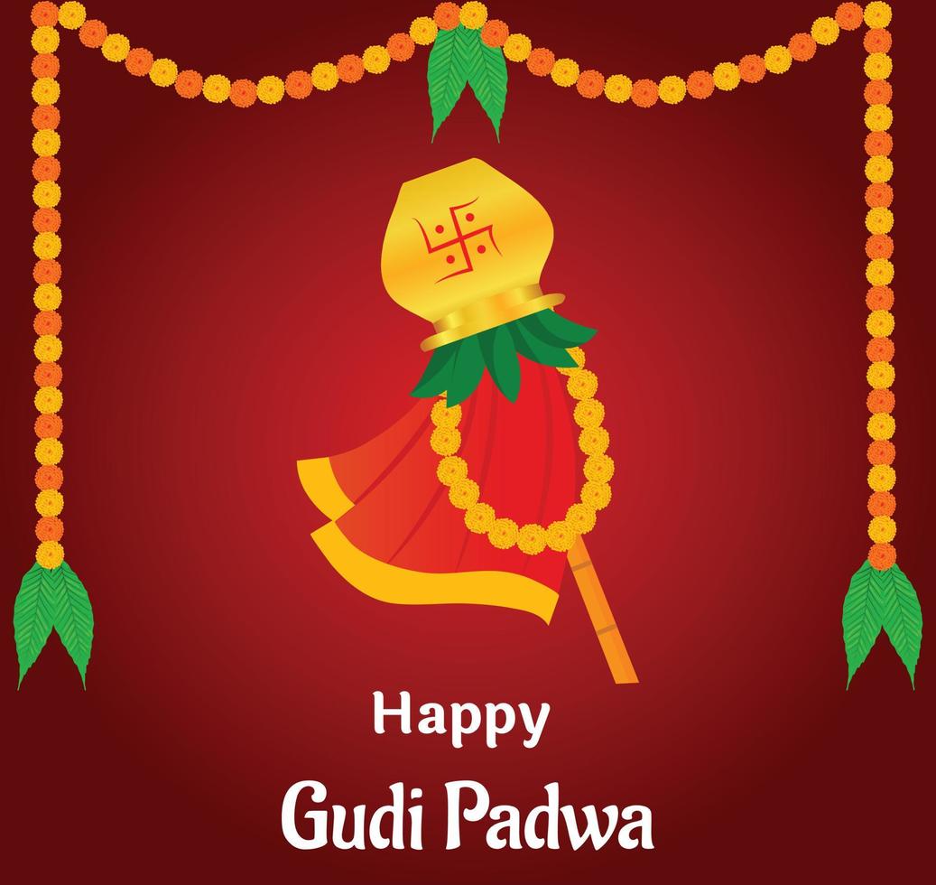 Lycklig Gudi Padwa maharashtra ny år festival vektor illustration