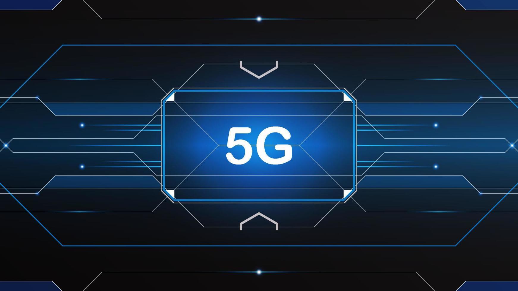 5g nätverk teknologi bakgrund begrepp. 5g trådlös Wi-Fi förbindelse internet, data, cirkel linje, lampor, teknologi abstrakt, vektor. 5g för webb baner, webb webbplats, kommunikation, omvandling. vektor