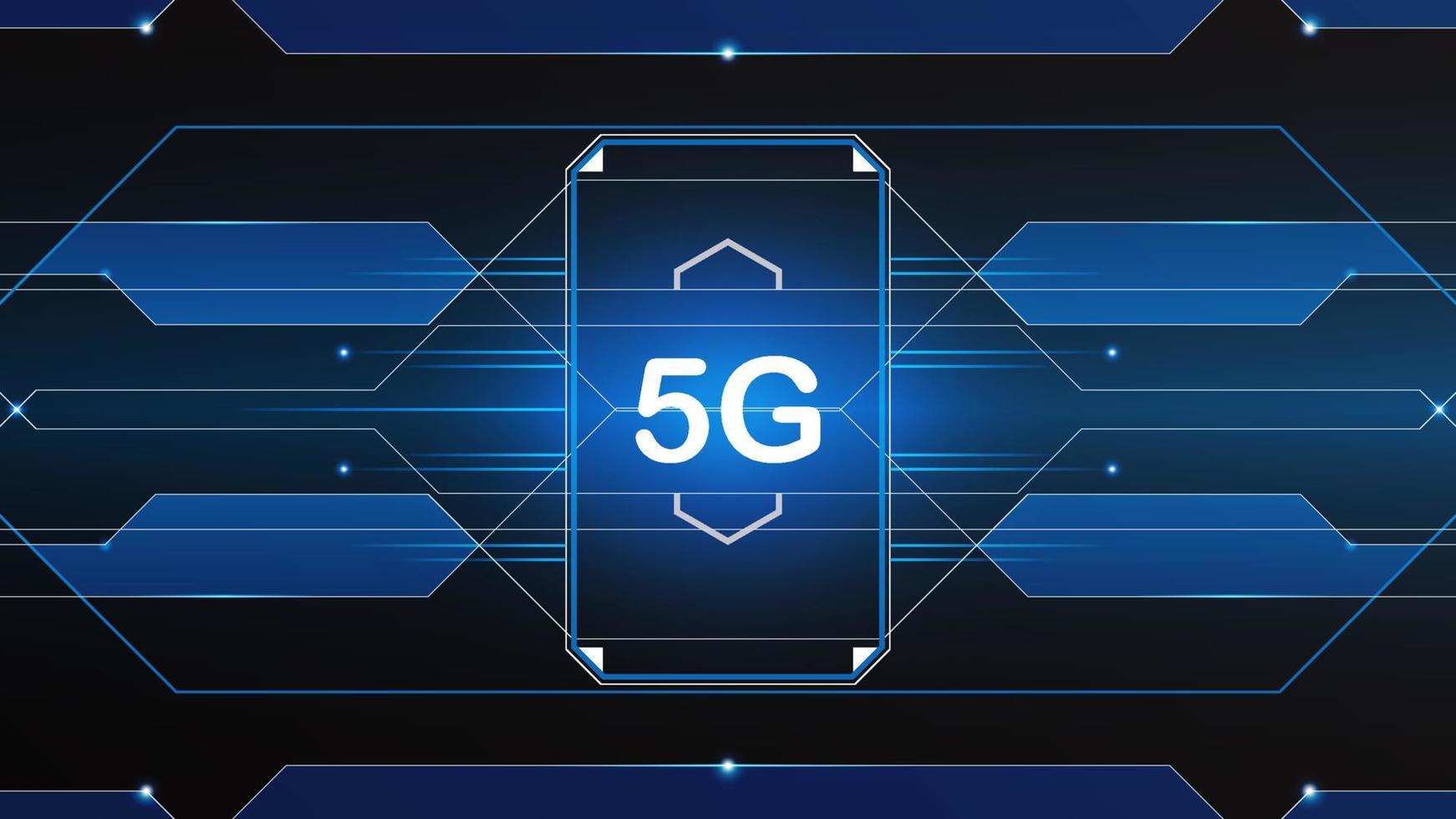 5g nätverk teknologi bakgrund begrepp. 5g trådlös Wi-Fi förbindelse internet, data, cirkel linje, lampor, teknologi abstrakt, vektor. 5g för webb baner, webb webbplats, kommunikation, omvandling. vektor