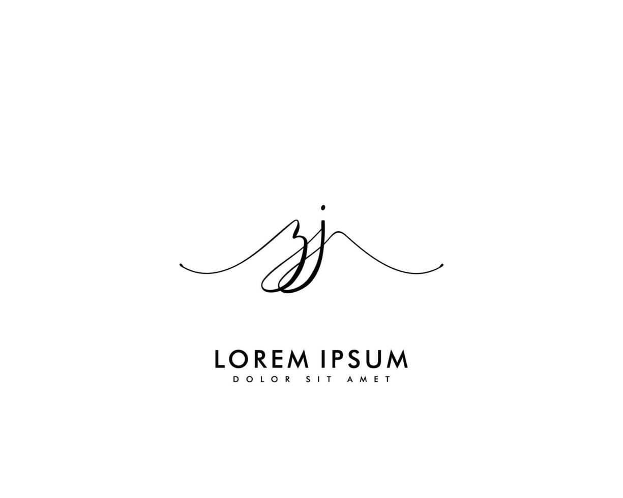 första brev zj feminin logotyp skönhet monogram och elegant logotyp design, handstil logotyp av första signatur, bröllop, mode, blommig och botanisk med kreativ mall vektor