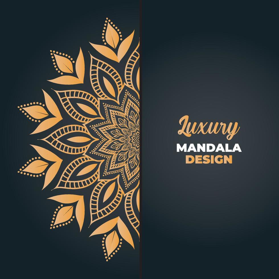 Luxus Mandala Design und islamisch Hintergrund im golden Farbe vektor