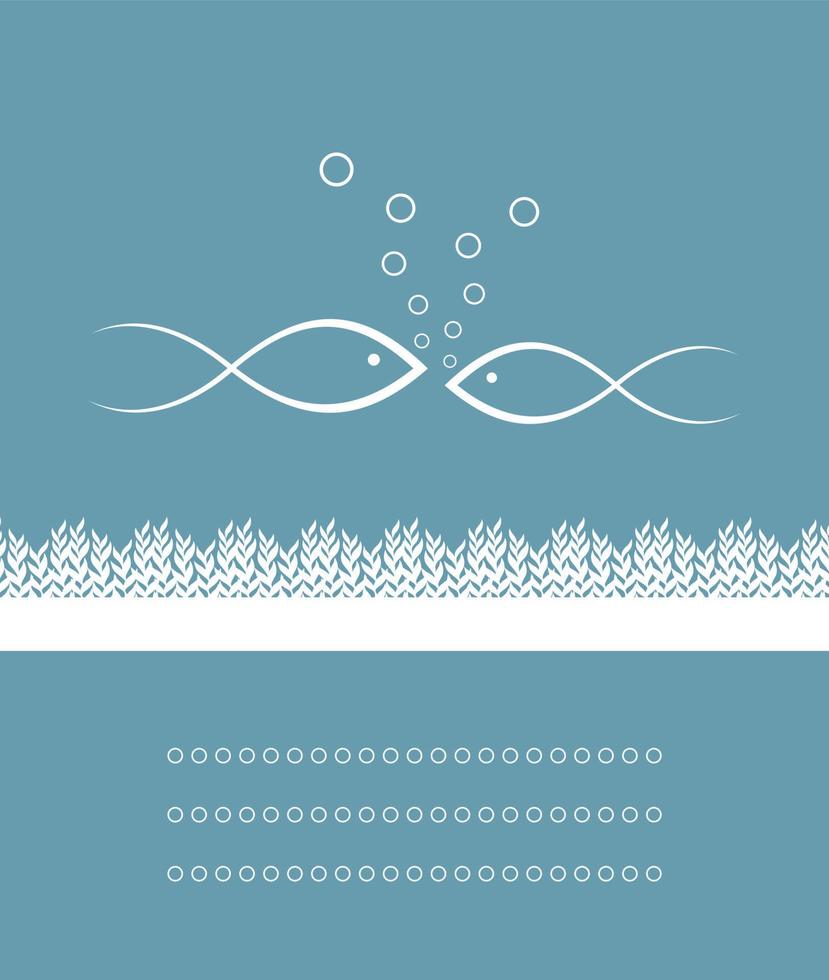 blå hav bakgrund med fiskar. en vektor illustration