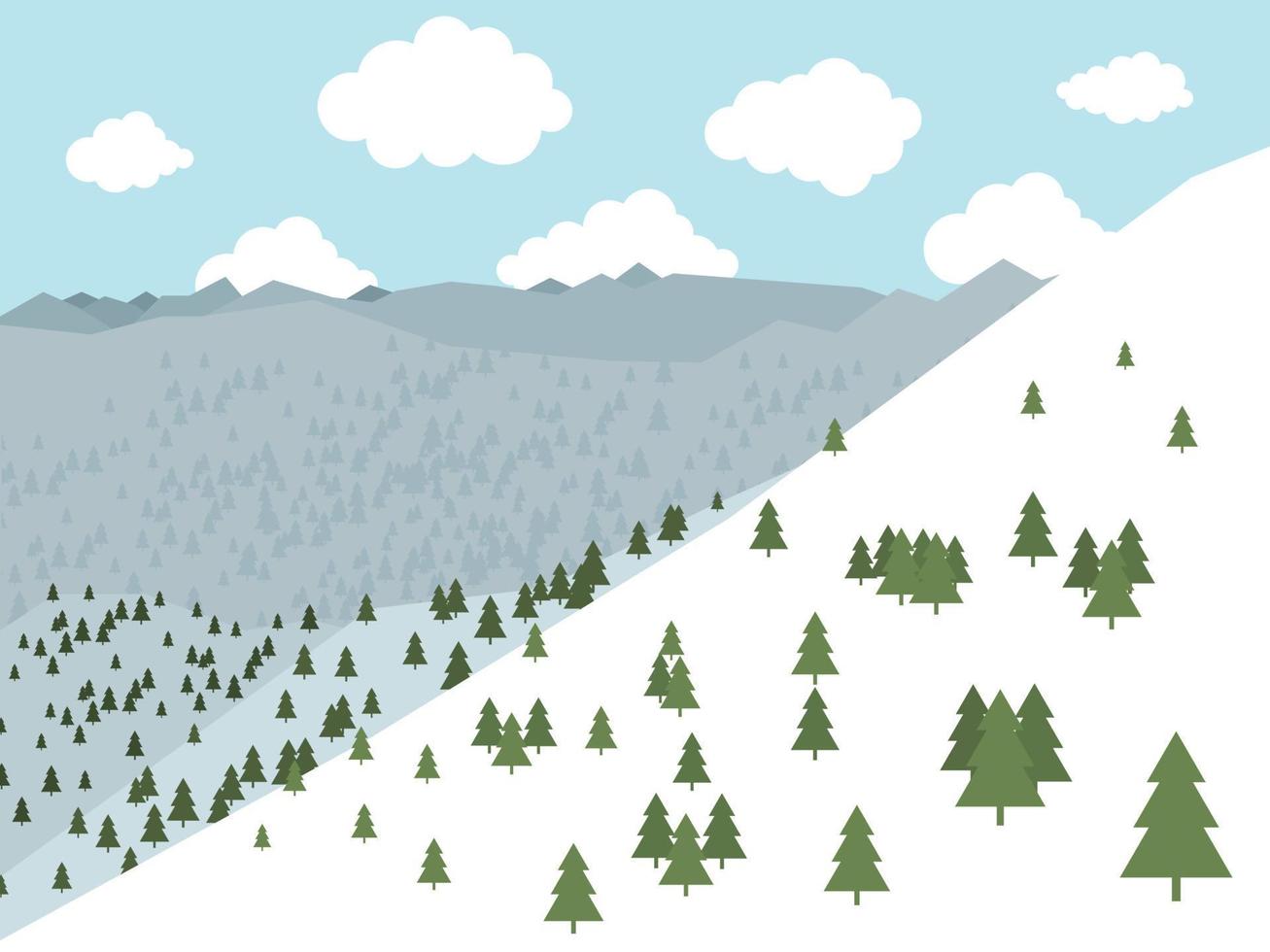 snö i de skogen. vektor illustration