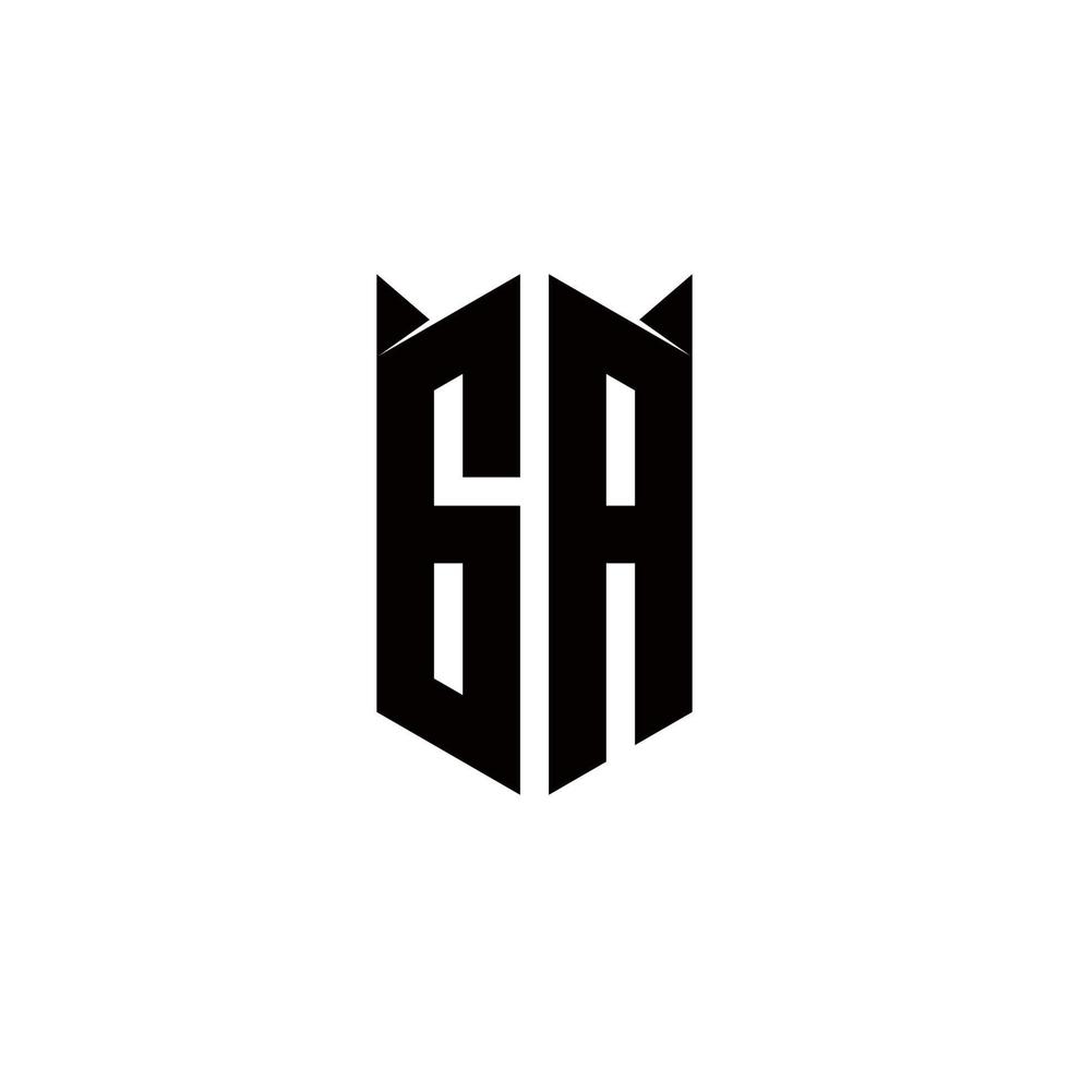 ga logotyp monogram med skydda form mönster mall vektor