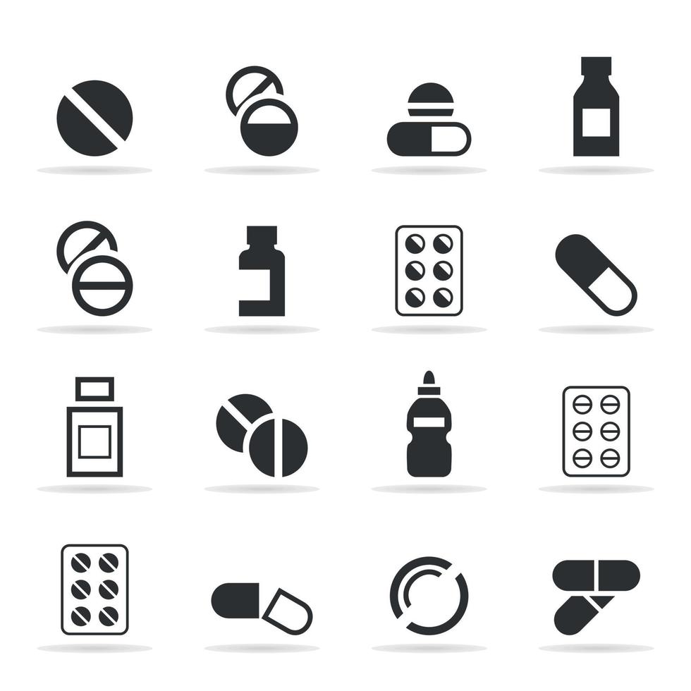 samling av ikoner på en medicinsk tema. en vektor illustration