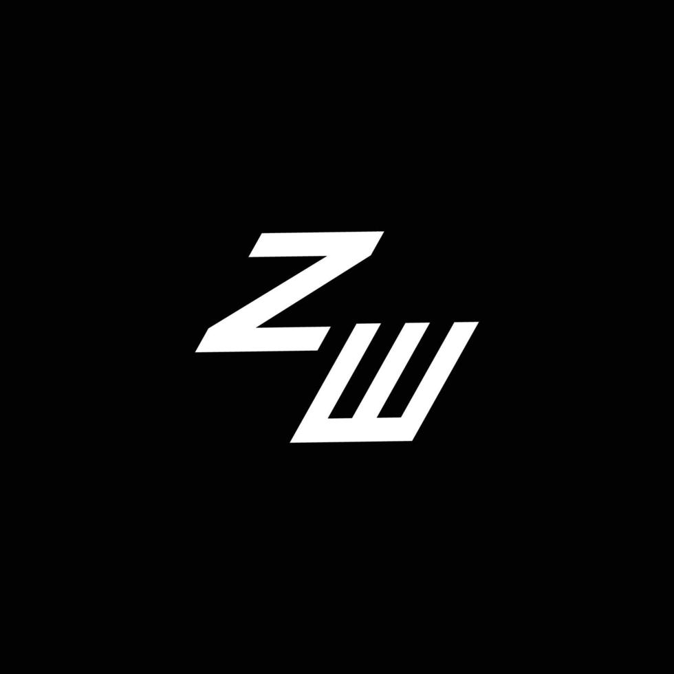 zw Logo Monogramm mit oben zu Nieder Stil modern Design Vorlage vektor