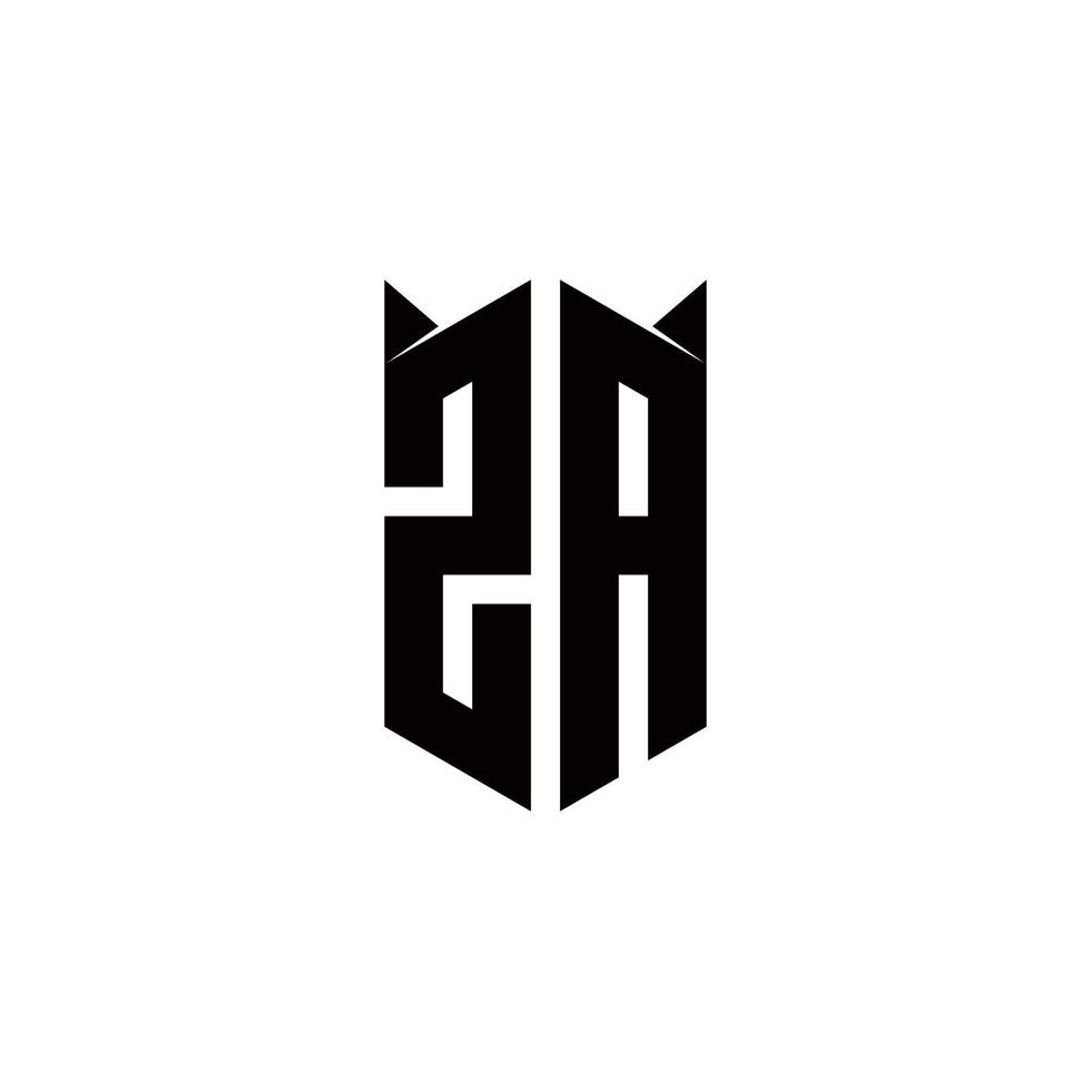 za logotyp monogram med skydda form mönster mall vektor ikon modern