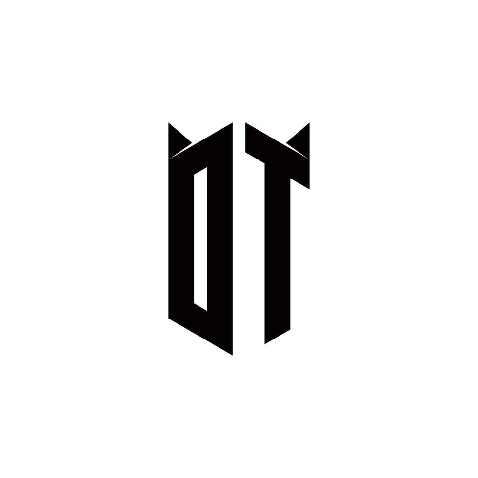 dt Logo Monogramm mit Schild gestalten Designs Vorlage vektor