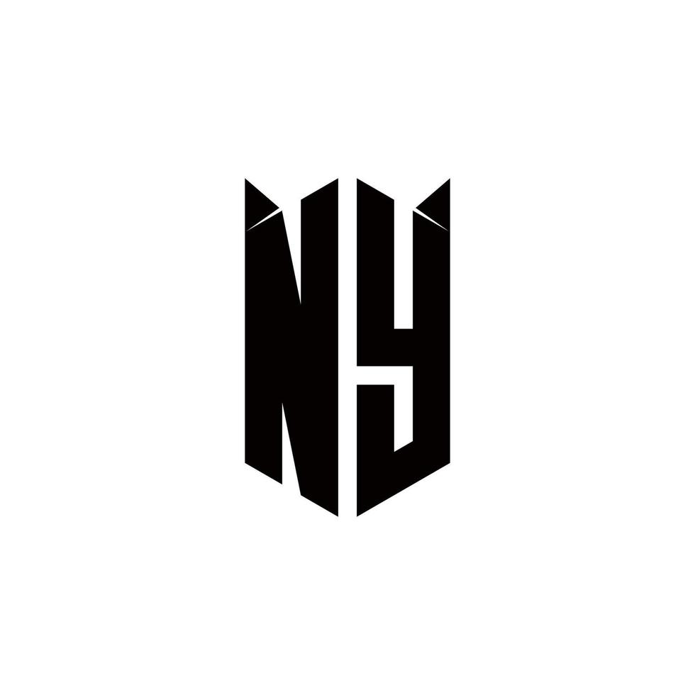 ny Logo Monogramm mit Schild gestalten Designs Vorlage vektor