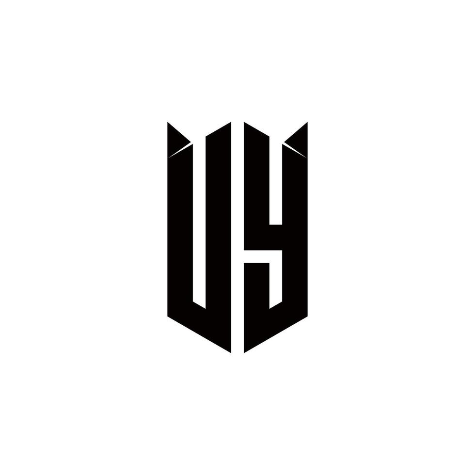 uy Logo Monogramm mit Schild gestalten Designs Vorlage vektor