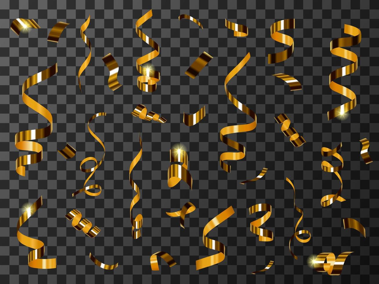 gyllene konfetti eller glitter isolerat på transparent vektor