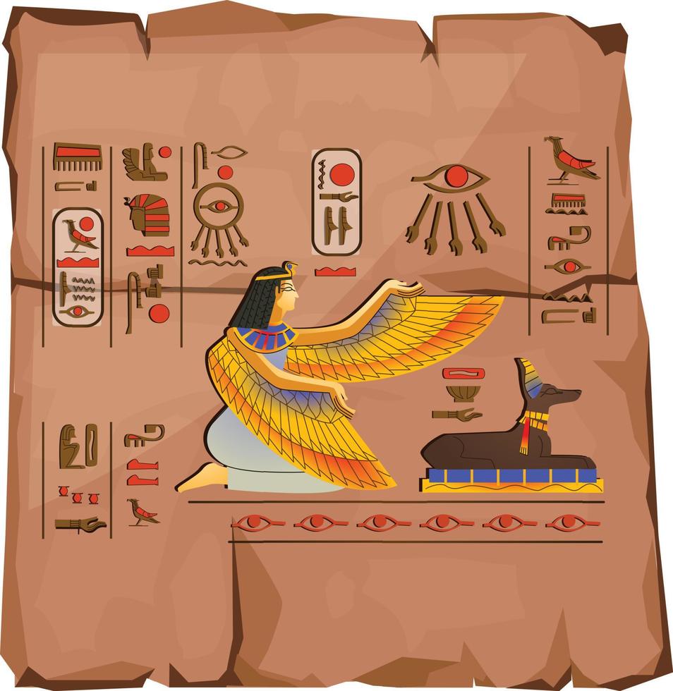 uralt Ägypten Papyrus scrollen mit hölzern Stangen vektor