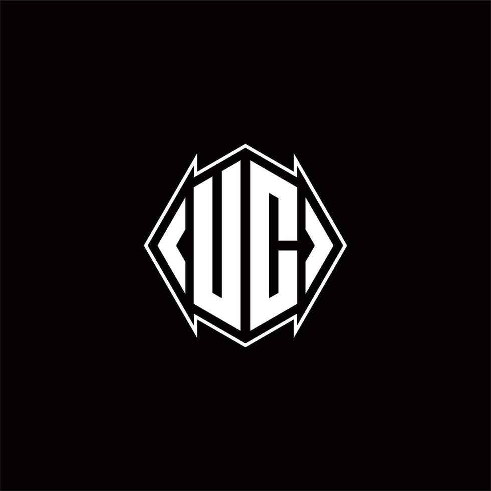 uc Logo Monogramm mit Schild gestalten Designs Vorlage vektor