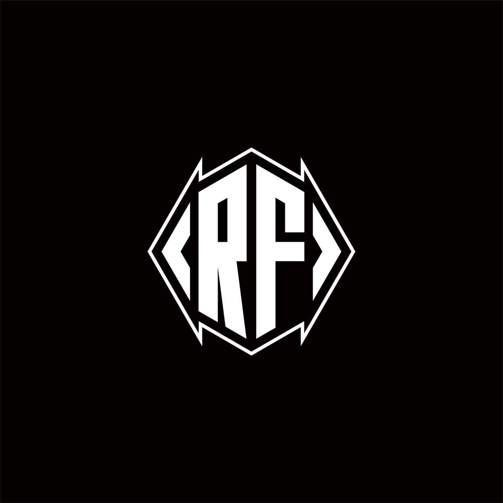 rf Logo Monogramm mit Schild gestalten Designs Vorlage vektor