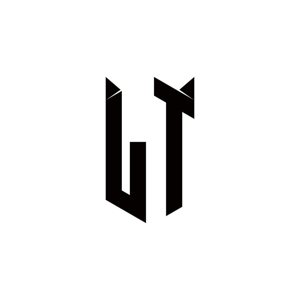 lt logotyp monogram med skydda form mönster mall vektor
