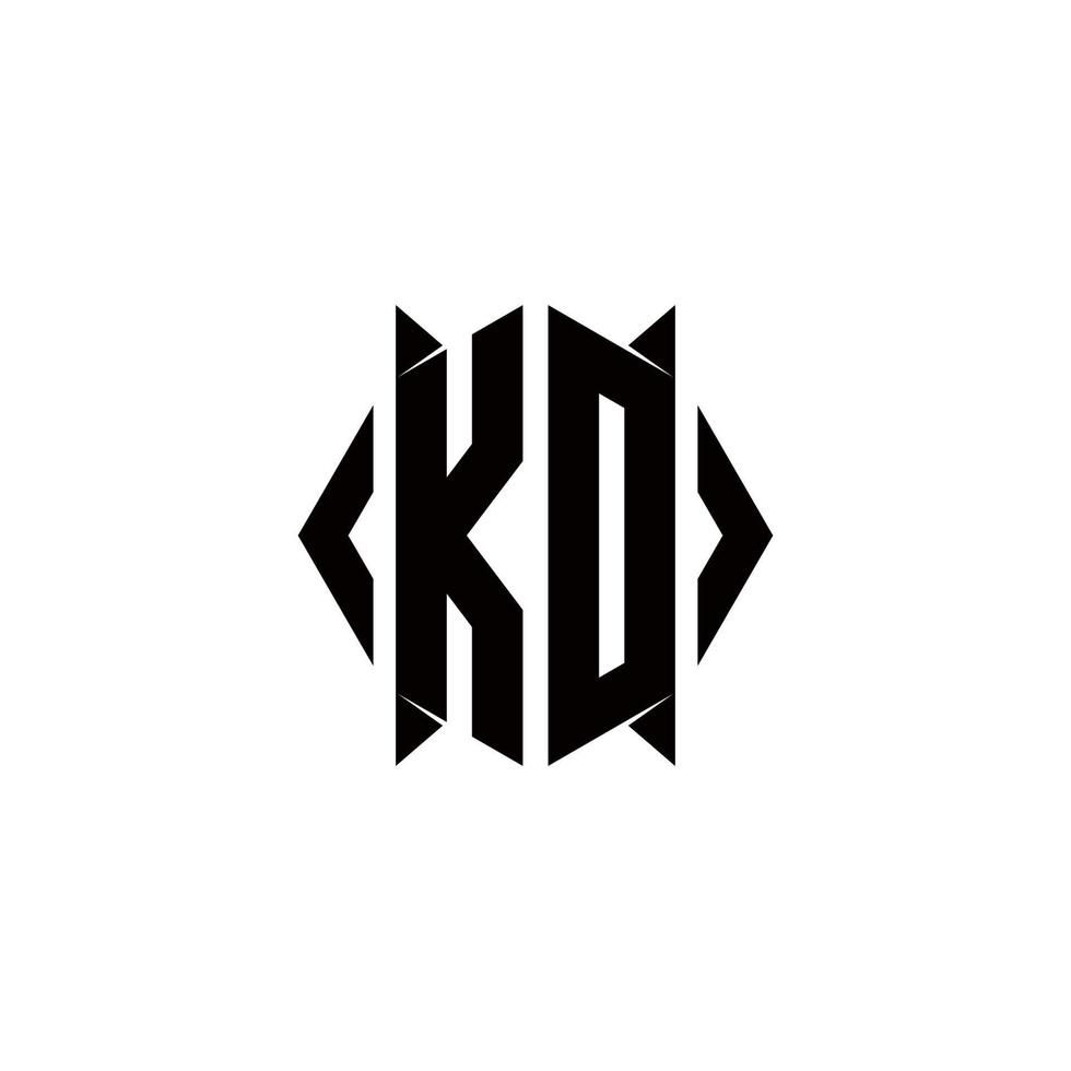 kd logotyp monogram med skydda form mönster mall vektor