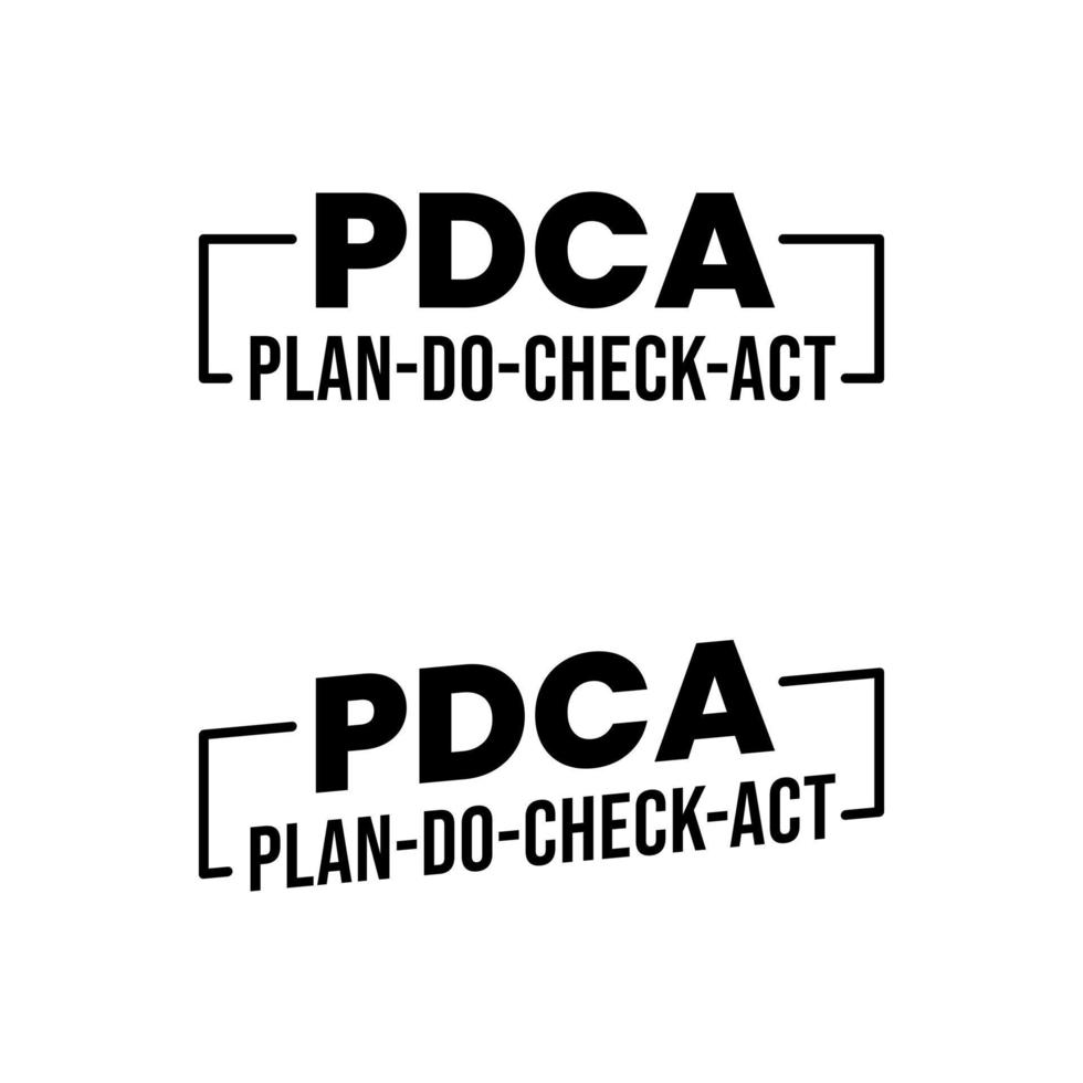 pdca planen tun prüfen Handlung Text Symbol Etikette Information Design Vektor