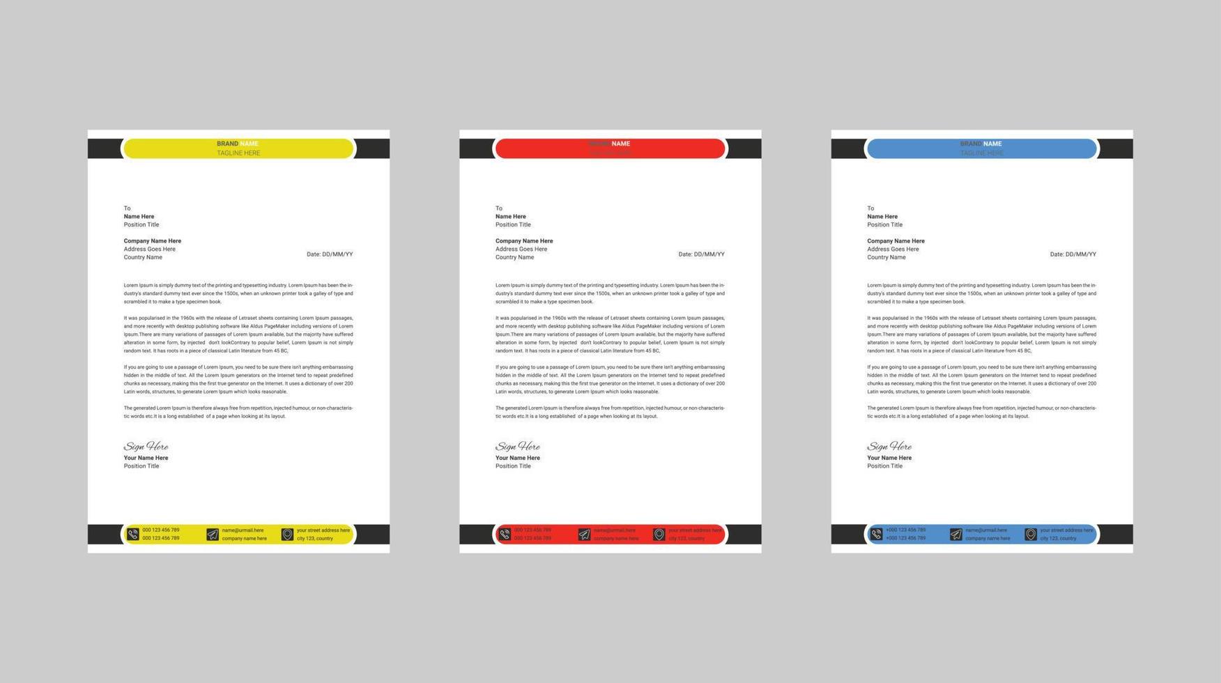 modern Unternehmen Brief Kopf Design vektor