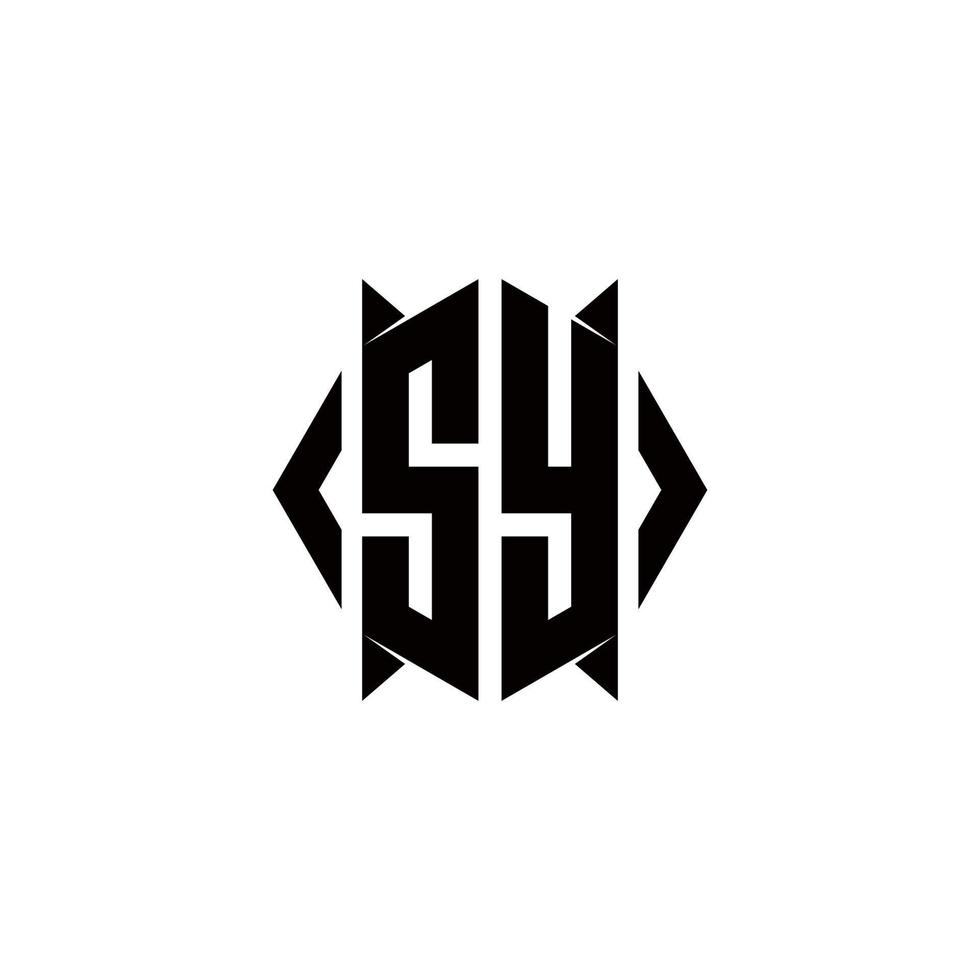 sy logotyp monogram med skydda form mönster mall vektor