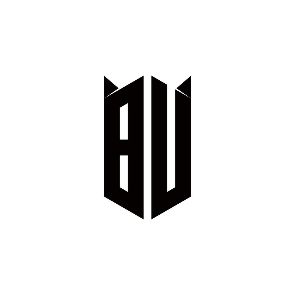 bu Logo Monogramm mit Schild gestalten Designs Vorlage vektor