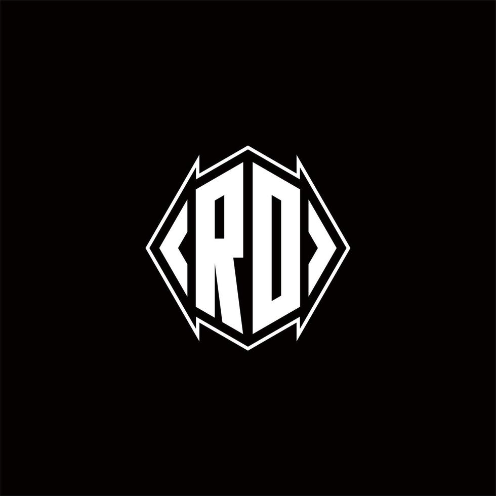 rd Logo Monogramm mit Schild gestalten Designs Vorlage vektor