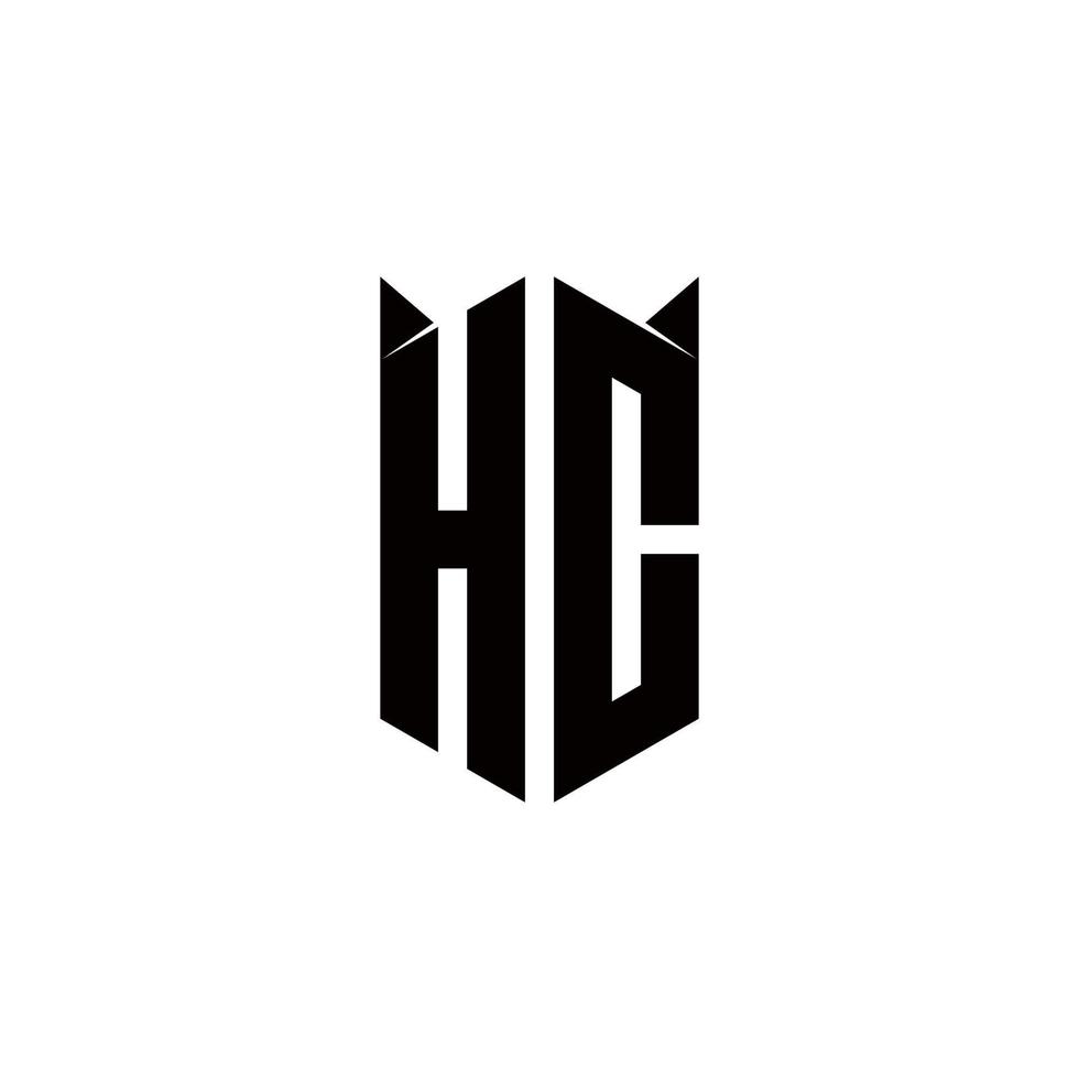 hc logotyp monogram med skydda form mönster mall vektor