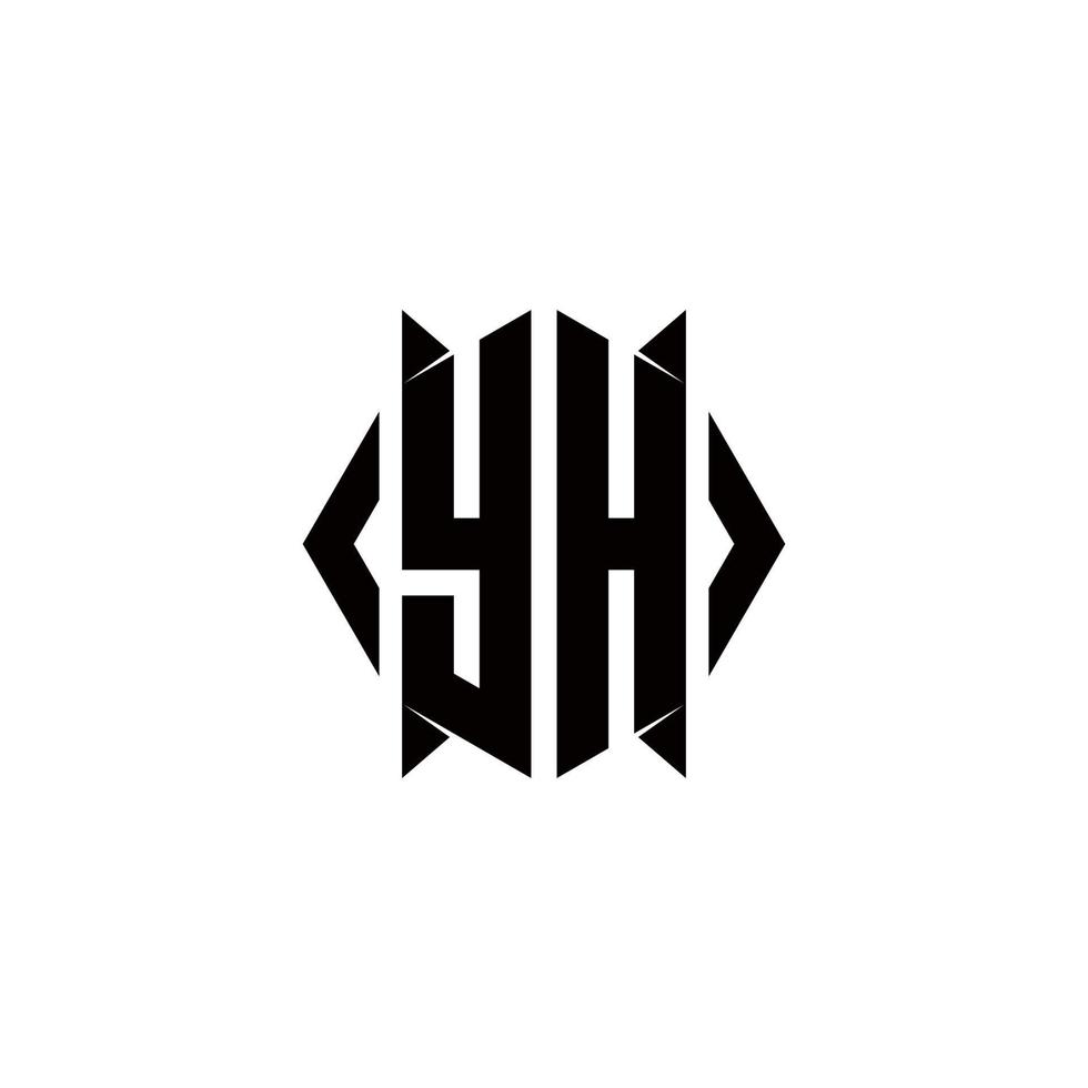 yh logotyp monogram med skydda form mönster mall vektor