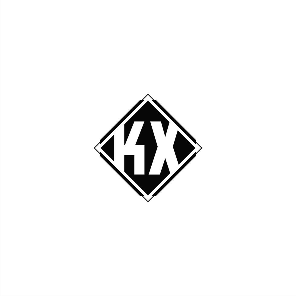 monogram logotyp design med diamant fyrkant form vektor