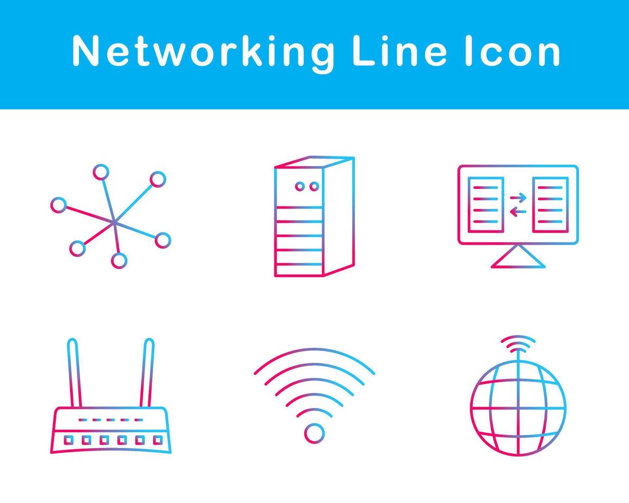 nätverkande vektor ikon uppsättning