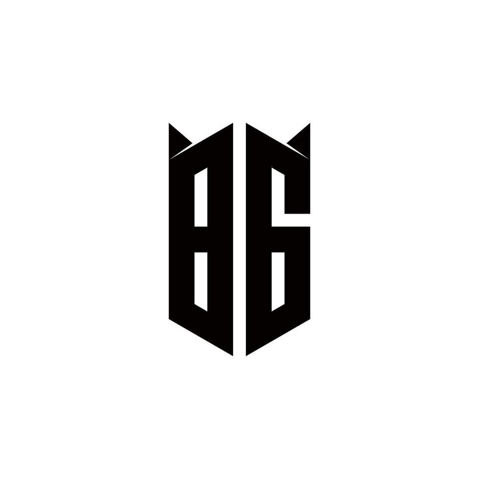 bg logotyp monogram med skydda form mönster mall vektor