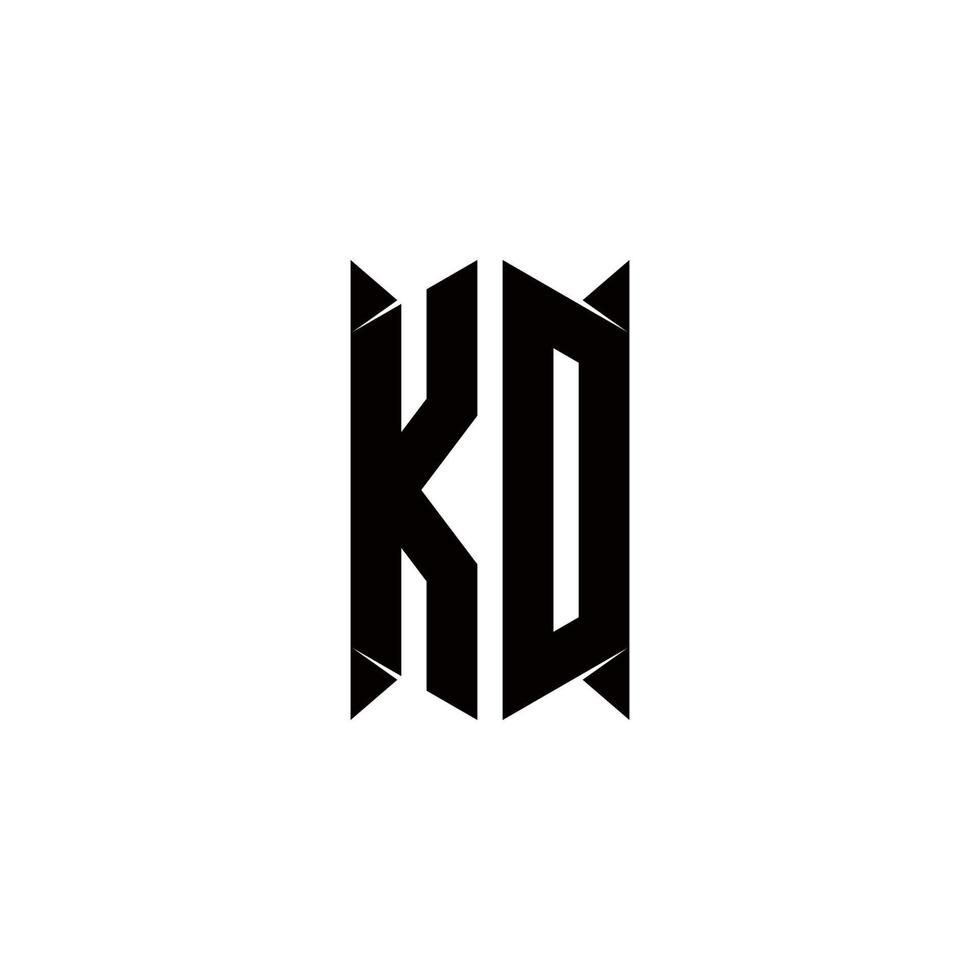 kd logotyp monogram med skydda form mönster mall vektor