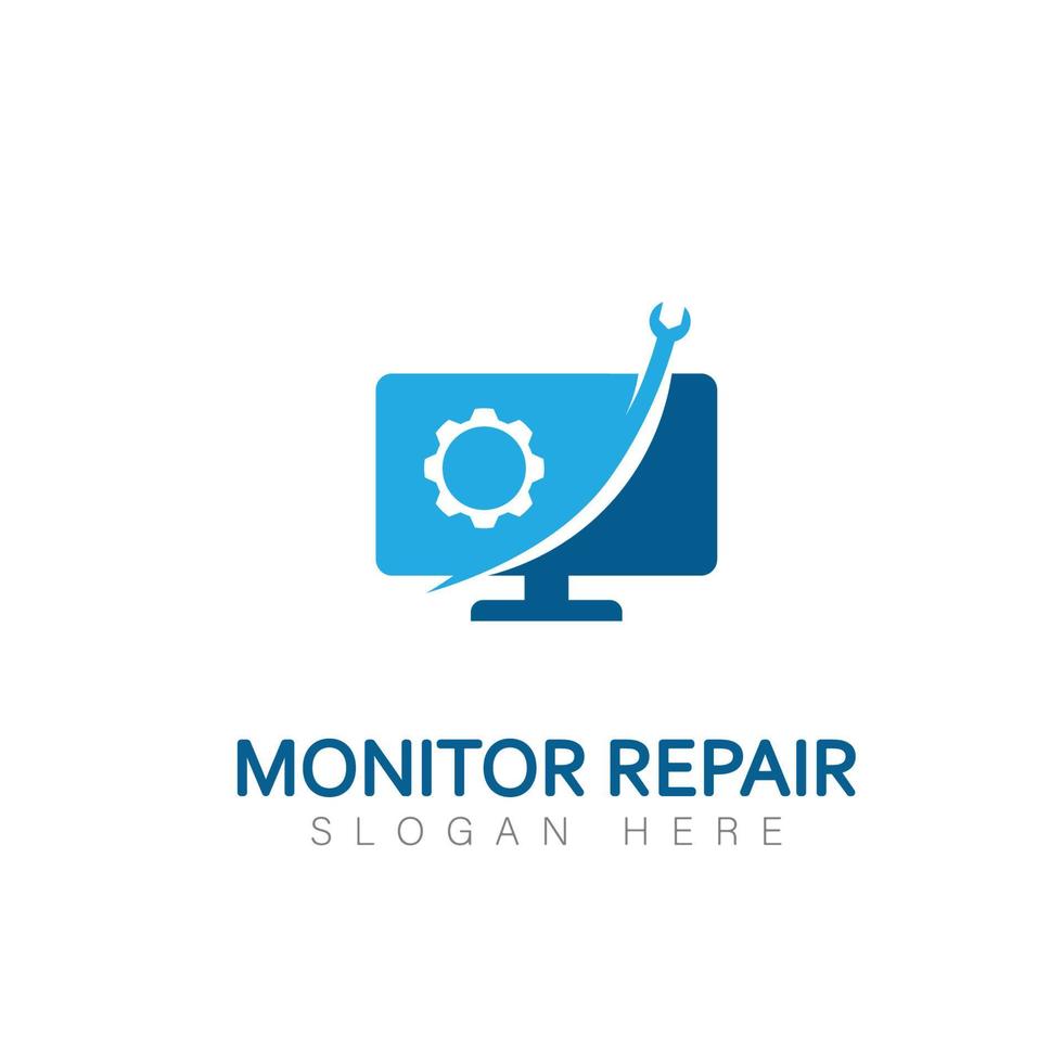 Monitor Logo Reparatur geruhen Symbol Technologie vektor