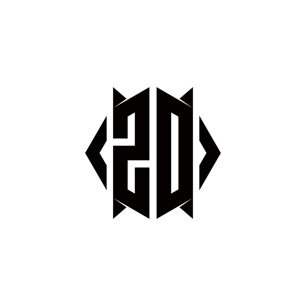 zd Logo Monogramm mit Schild gestalten Designs Vorlage vektor