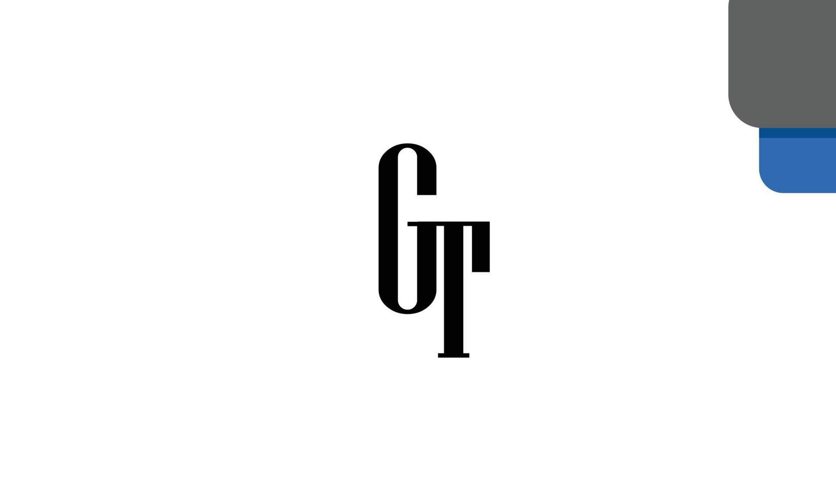 alfabetet bokstäver initialer monogram logotyp gt, tg, g och t vektor