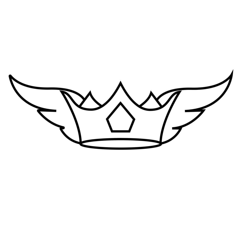 bevingad krona illustration, lämplig för logotyper, ikoner, symboler eller ClipArt. vektor