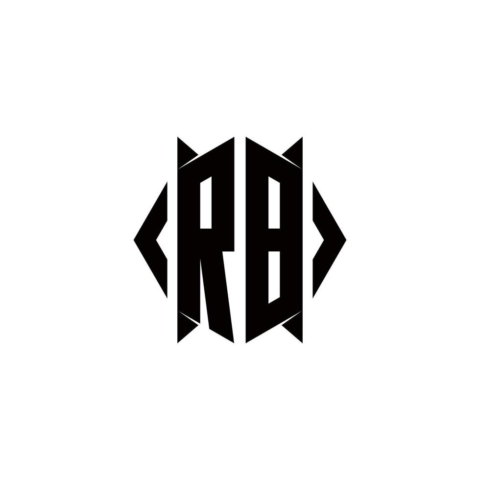 rb Logo Monogramm mit Schild gestalten Designs Vorlage vektor