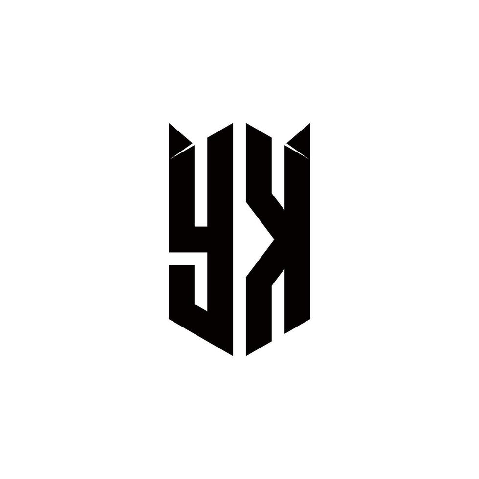 yk Logo Monogramm mit Schild gestalten Designs Vorlage vektor