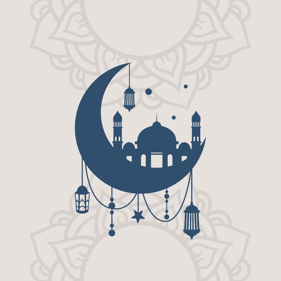 islamic halvmåne för ramadan kareem eid mubarak vektor