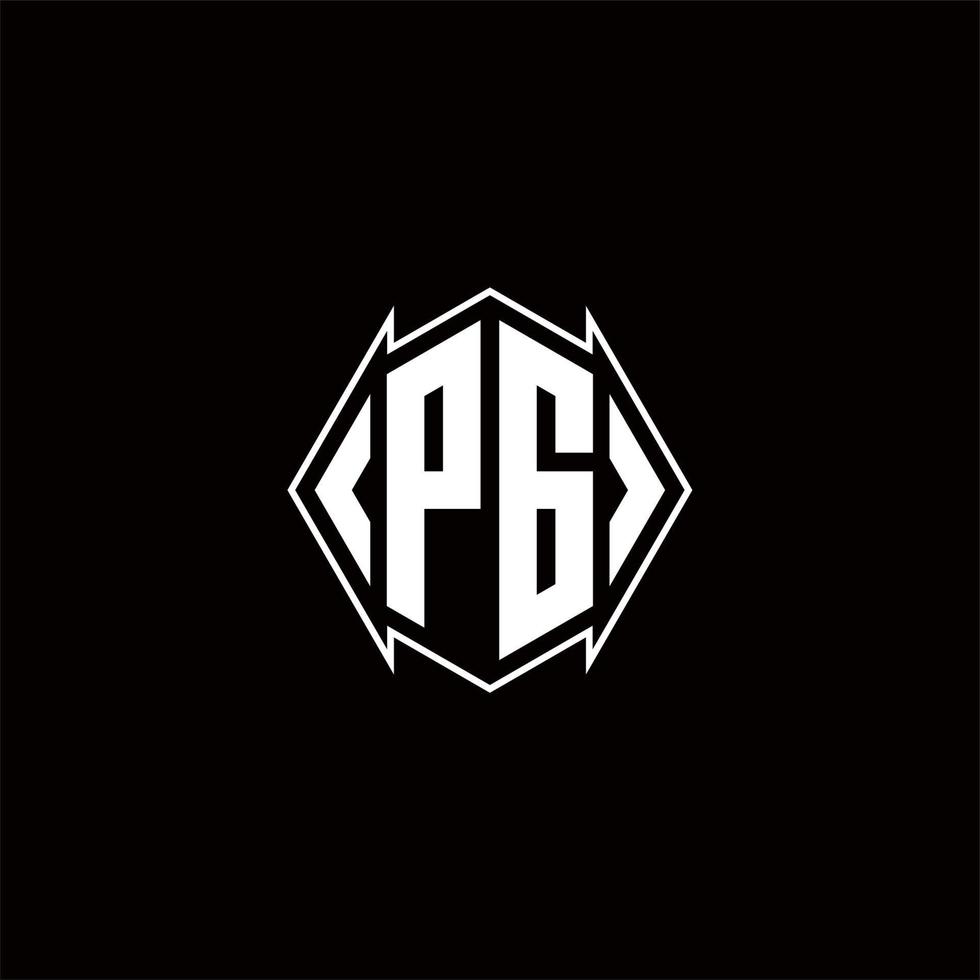 pg Logo Monogramm mit Schild gestalten Designs Vorlage vektor