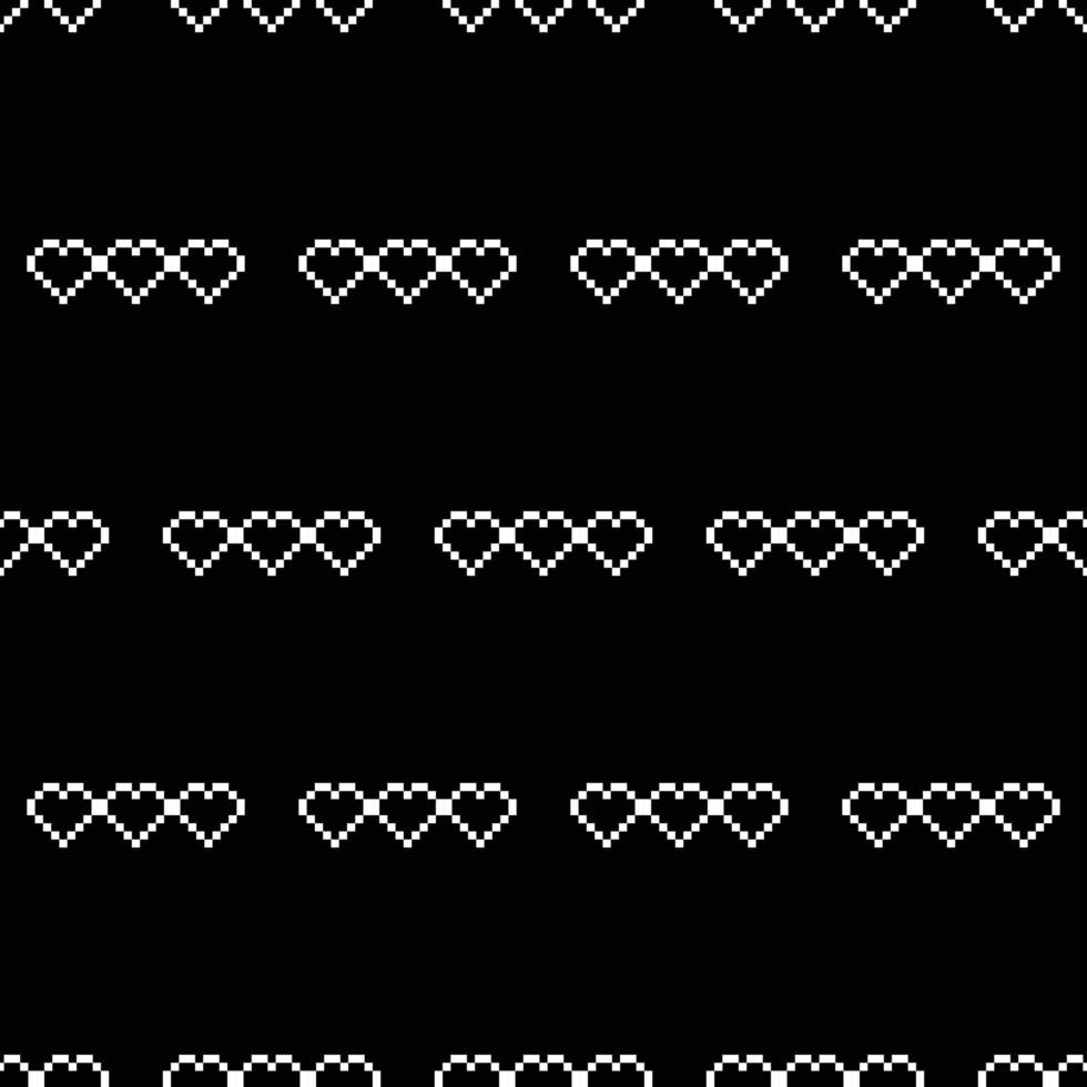 nahtlos Pixel Herz Muster Swatch vektor