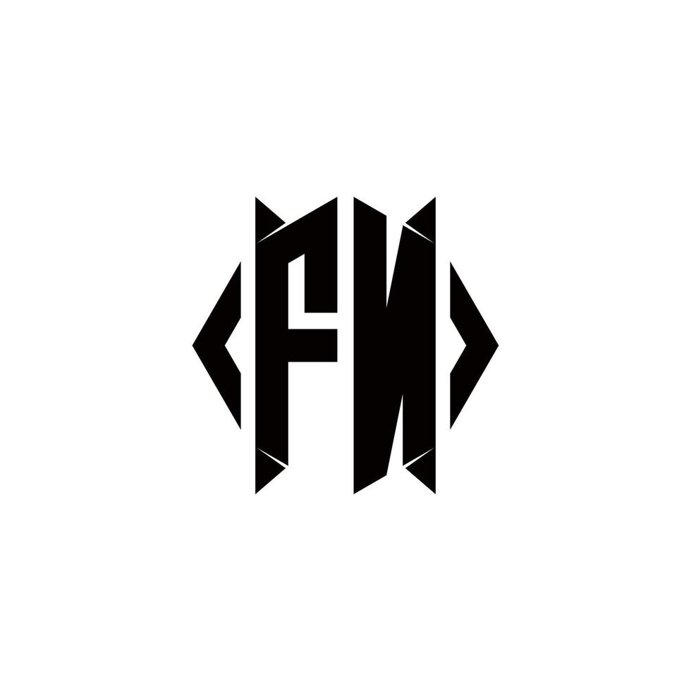 fn Logo Monogramm mit Schild gestalten Designs Vorlage vektor